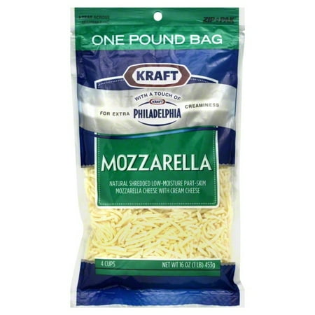 Kraft Mozzarella Shredded Cheese With A Touch Of Philadelphia Cream Cheese, 16 oz