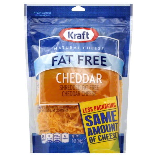 Kraft Natural Cheese Cheddar Fat Free Shredded Cheese, 7 Oz.