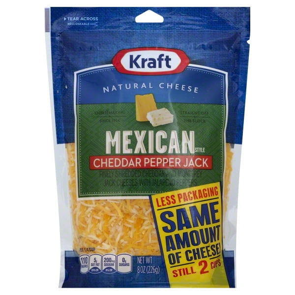 Kraft Natural Cheese Cheddar Jack with Jalapeno Peppers Finely Shredded