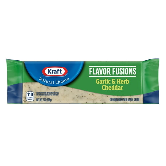 Kraft Natural Cheese Chunk Garlic and Herb White Cheddar 7 oz