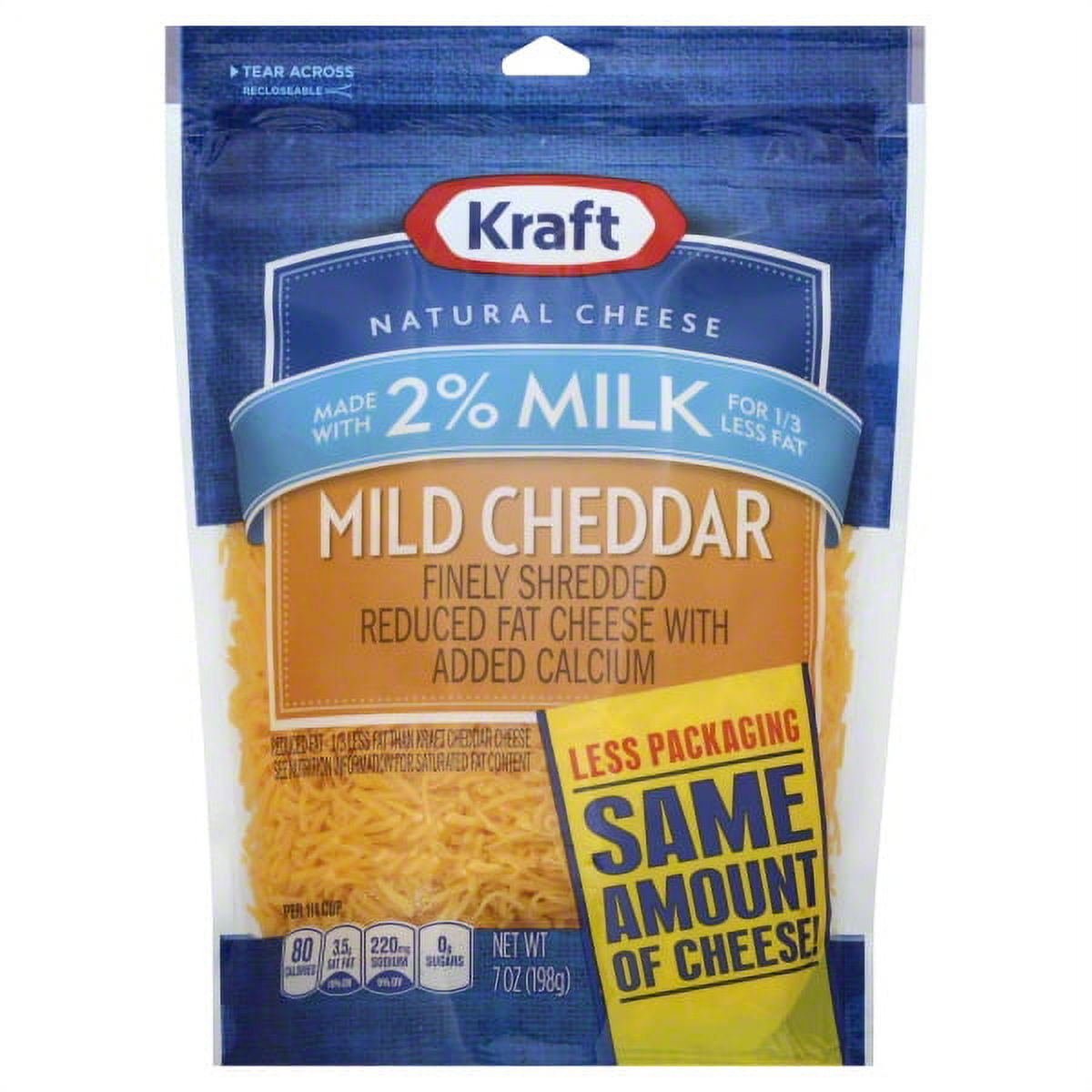 Kraft Natural Cheese Mild Cheddar Finely Shredded Reduced Fat With