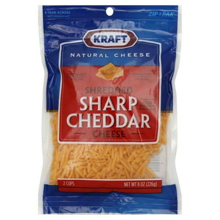 Kraft Natural Cheese Sharp Cheddar Shredded Shredded Cheese, 8 Oz.