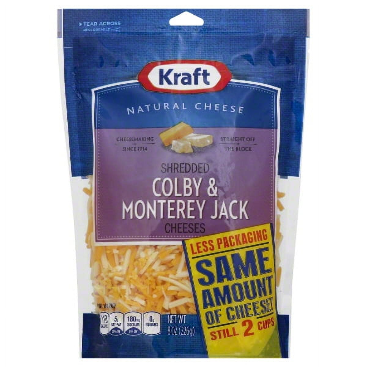 Kraft Natural Cheese Shredded Colby & Monterey Jack Cheeses, 8 Oz