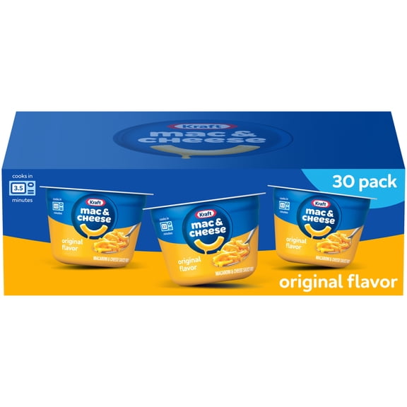 Kraft Original Flavor Mac & Cheese, 30 Count Box, 2.05 oz Cups