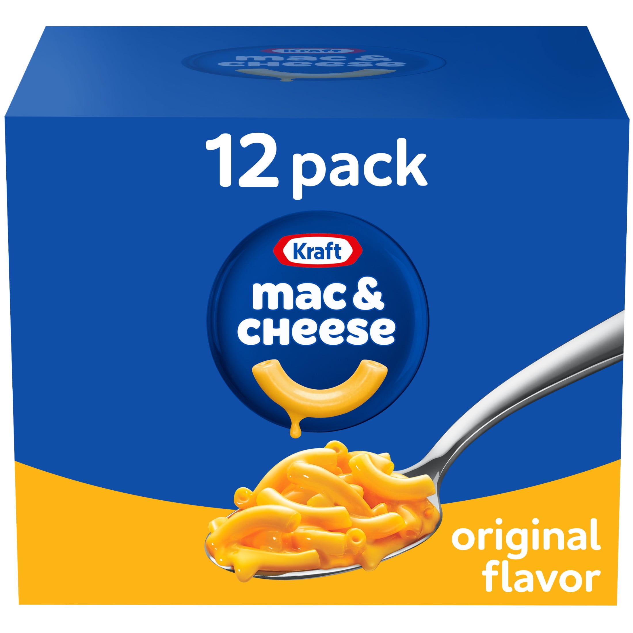 Kraft Original Mac & Cheese Macaroni and Cheese Dinner, 12 Ct pack, 7.25 oz Boxes, Shelf-Stable
