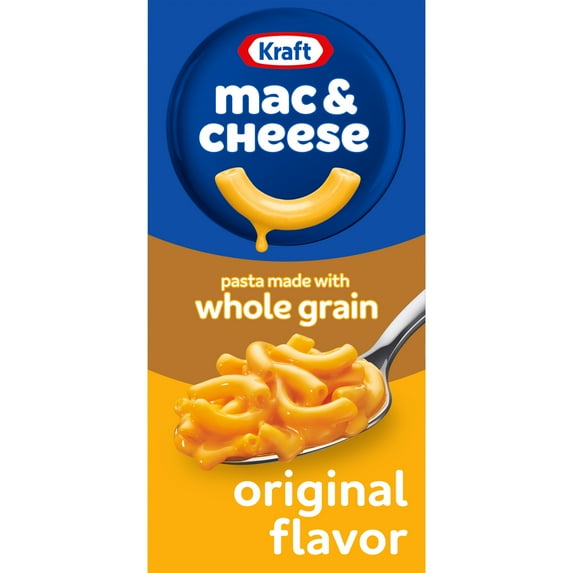 Kraft Mac and Cheese with Whole Grain Pasta, 1 Box, for Easy Dinner or Dinner Sides, Original Flavor, No Artificial Flavors, Preservatives or Dyes, 6 oz