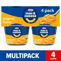 Kraft Original Mac N Cheese Cups Easy Microwavable Dinner, 4 ct Pack, 2.05 oz Cups, Shelf-Stable
