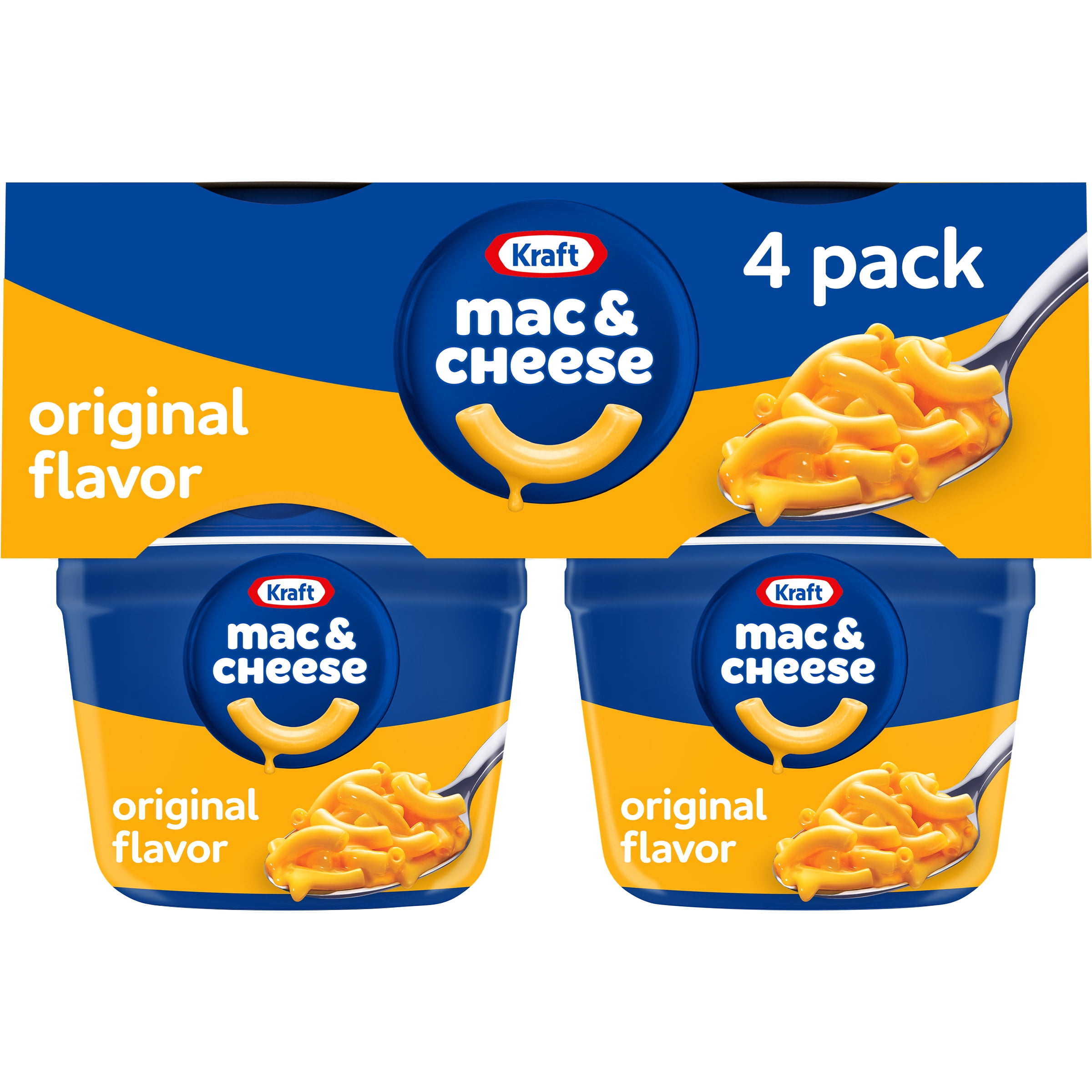 Kraft Original Mac N Cheese Macaroni and Cheese Cups Easy Microwavable  Dinner, 4 ct Pack, 2.05 oz Cups