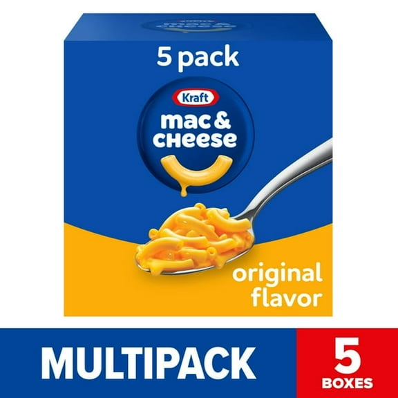 Kraft Original Mac N Cheese Macaroni and Cheese Dinner, 5 ct Pack, 7.25 oz Boxes- 2Pack
