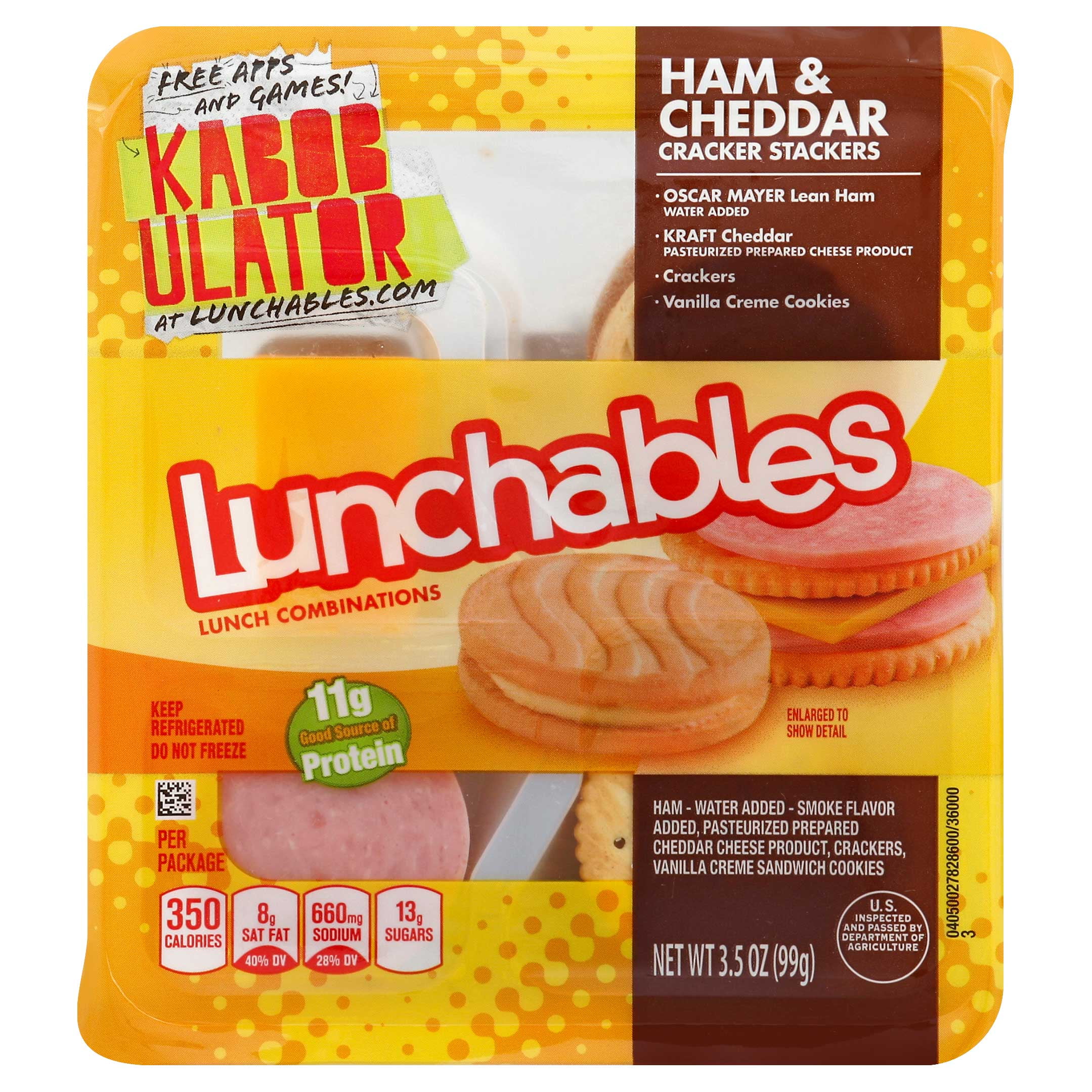 Kraft Oscar Mayer Lunchable Ham and Cheddar Cracker Stacker, 3.5 Ounce ...