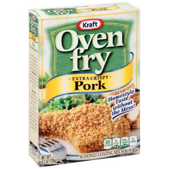 Kraft Oven Fry Extra Crispy Seasoned Coating Mix for Pork 4.2 oz Box (Pack of 4)