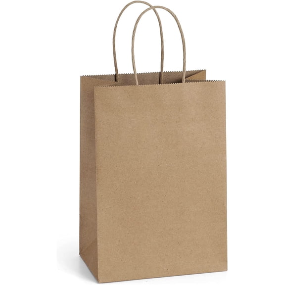 Kraft Paper Bags 100Pcs 5.25x3x8 Inches Small Paper Gift Bags with Handles Wedding Party Favor Bags Shopping Retail Merchandise Bags Navy Blue Gift Bags Paper Sacks Bulk