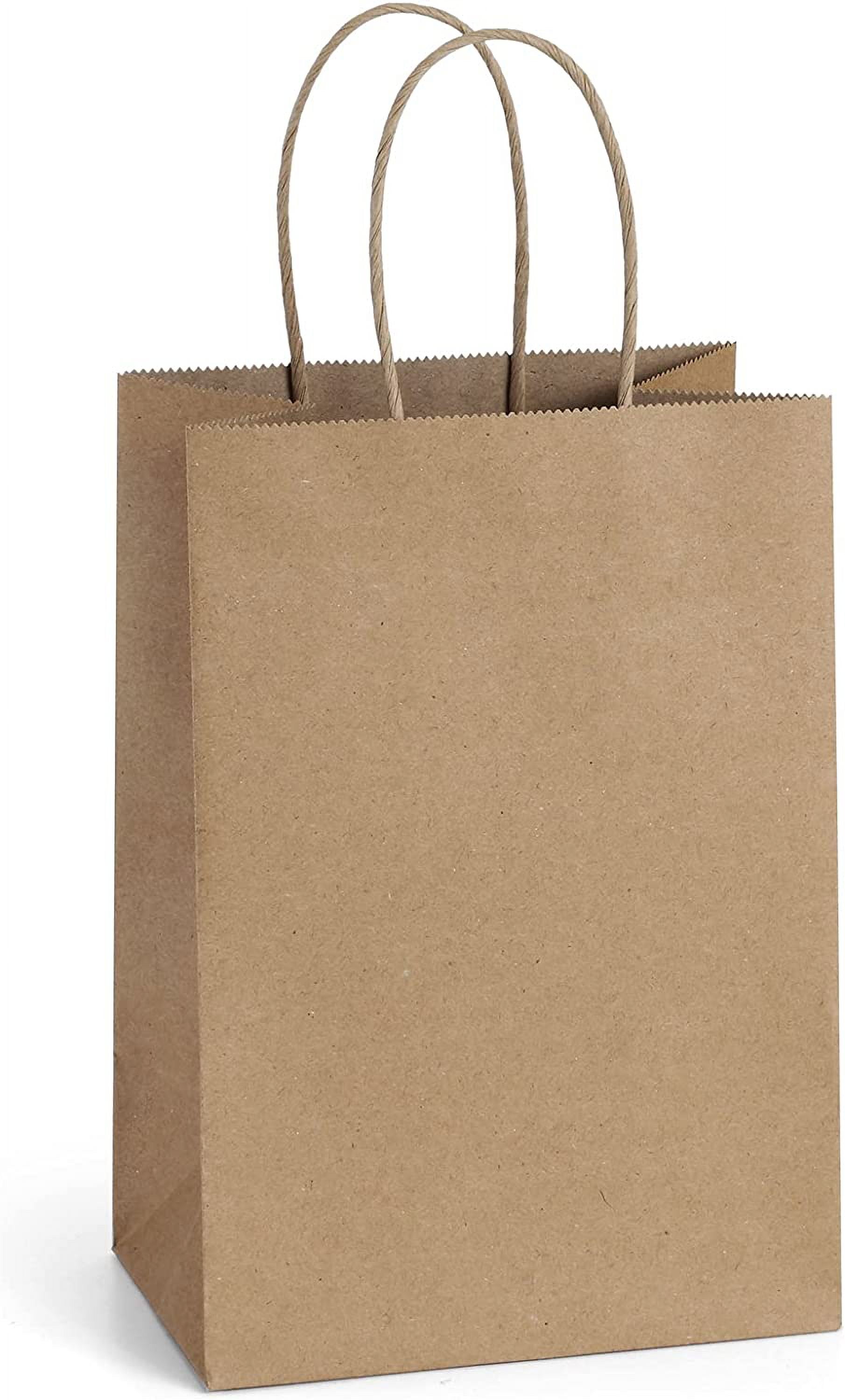 Kraft Paper Bags 50Pcs 5.25x3x8 Inches Small Paper Gift Bags with