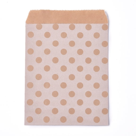 Kraft Paper Bags No Handles Food Storage Bags BurlyWood Polka Dot Pattern 18x13cm 100 pc