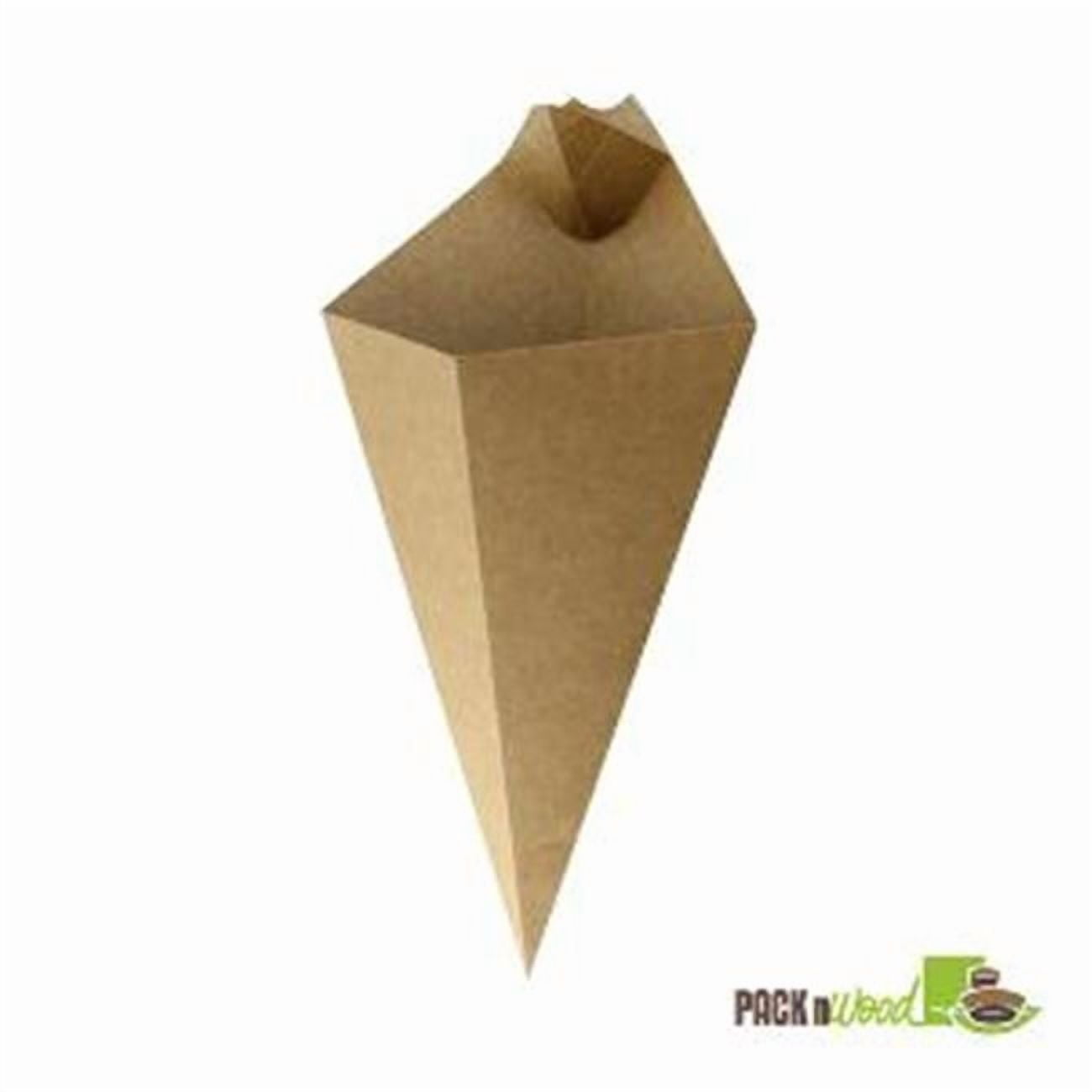 Kraft Paper Cone-with Built-In Sauce Cup - 8.9 in.