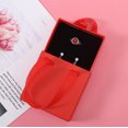 thumbnail image 1 of Kraft Paper Drawer Jewelry Packaging Box New Gift Box With Ribbon Handles Earrings Rings Pendants Jewelry Box Portable Pull Box Red-10x10x3.5cm, 1 of 6