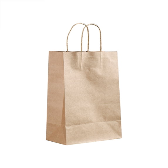 Kraft Paper Gift Bags with Twisted Handles, 25Pcs Paper Grocery Bags Bulk for Wedding, Party Favors, Grocery, Shopping, Retail Merchandise, Gift Take-Out Sacks Father's Day Home Gifts(Khaki,10.6x4")