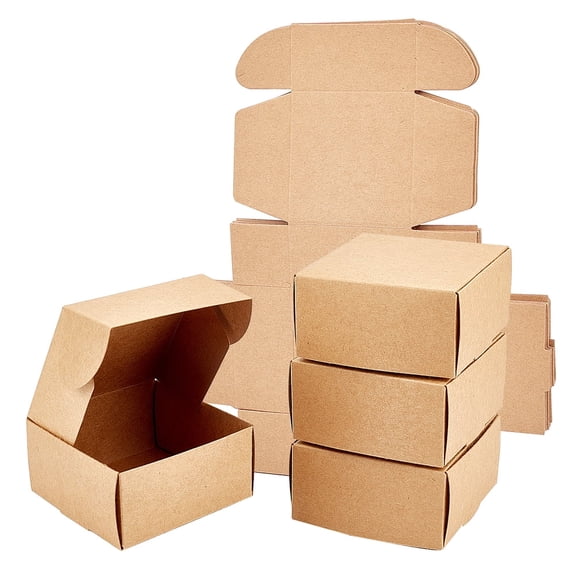 Kraft Paper Gift Box Folding Boxes Square BurlyWood 18.6x16x0.04cm finished product: 5.5x5.5x2.5cm