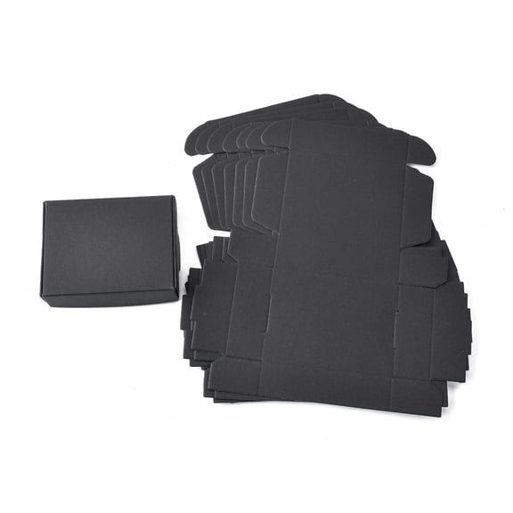 Kraft Paper Gift Box Shipping Boxes Folding Boxes Rectangle Black 8x6x2cm