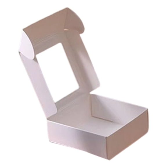 Kraft Paper Gift Boxes with Clear Window Square Cardboard Boxes for Party Favors Wedding Birthday Soap Packaging