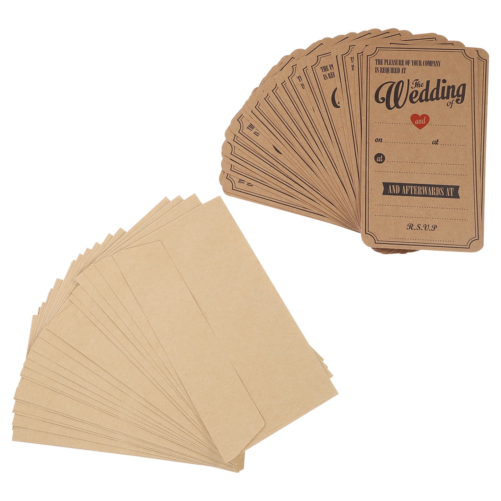 Kraft Paper Greeting Card 50 Pcs Wedding Invitation Cards and Envelopes ...