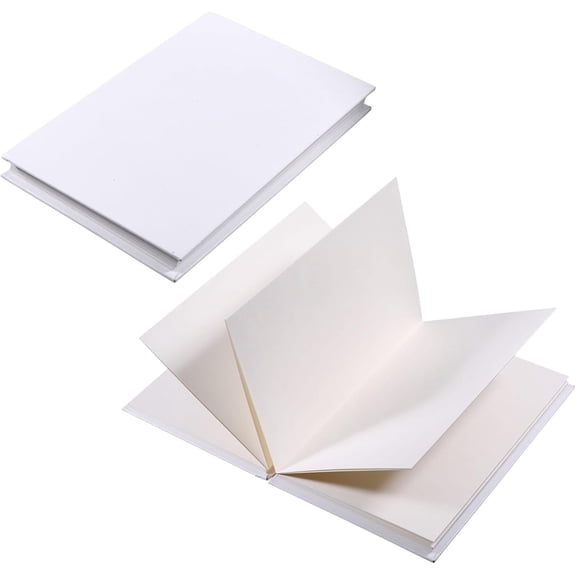 Kraft Paper Journal Notebook Blank Accordion Expanding DIY Notebook Photo Ablum Rectangle White 163x109x15mm for DIY