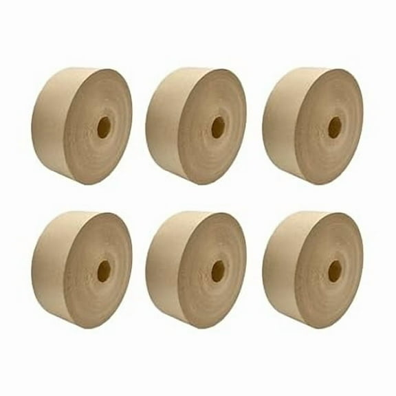 MMBM Gummed Tape 2.75 Inch x 167 Yards Kraft Paper Strong Tear-Resistant Adhesive Heavy Duty, 6 Rolls