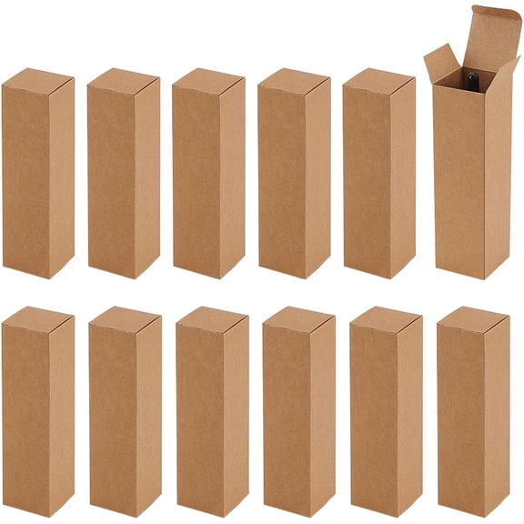 Kraft Paper Packing Boxes for Essential Oil Gift Rectangle BurlyWood 5x5x18cm for DIY
