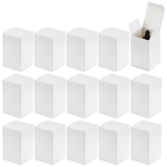 Kraft Paper Packing Boxes for Essential Oil Gift Rectangle White 5x5x8cm