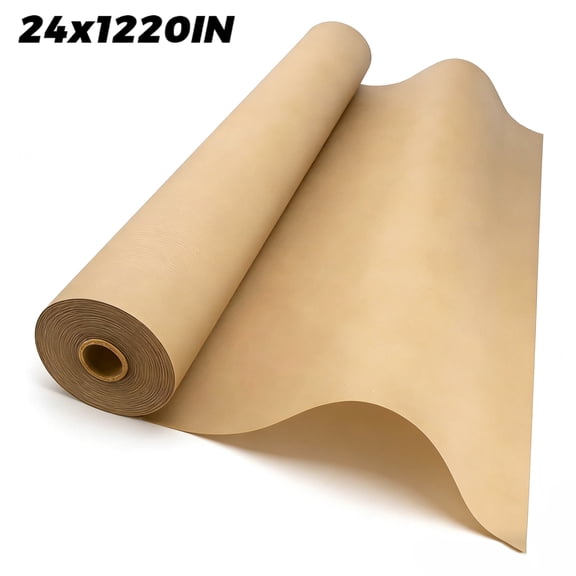 Teddy Run Jumbo Kraft Paper Roll - Brown - 24" x 1220" (102') - Suitable for Packing - Moving - Shipping - Crafts - Wall Art - Bulletin Boards - Floor Covering - Table Runner
