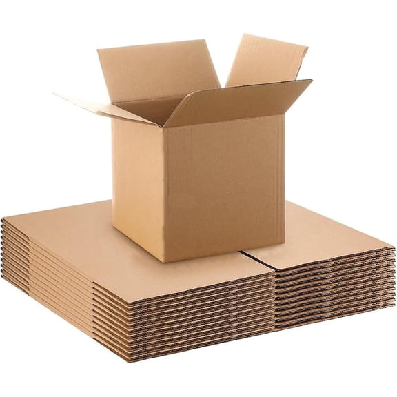 Kraft Paper Shipping Boxes, 10" x 10" x 10", Pack of 25/50, Corrugated Boxes for Packaging and Storage (10x10x10 in(25 pcs))