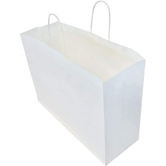 Kraft Paper Shopping Bag with Twisted Handle, 18" X 7" X 19" 24 Pack White
