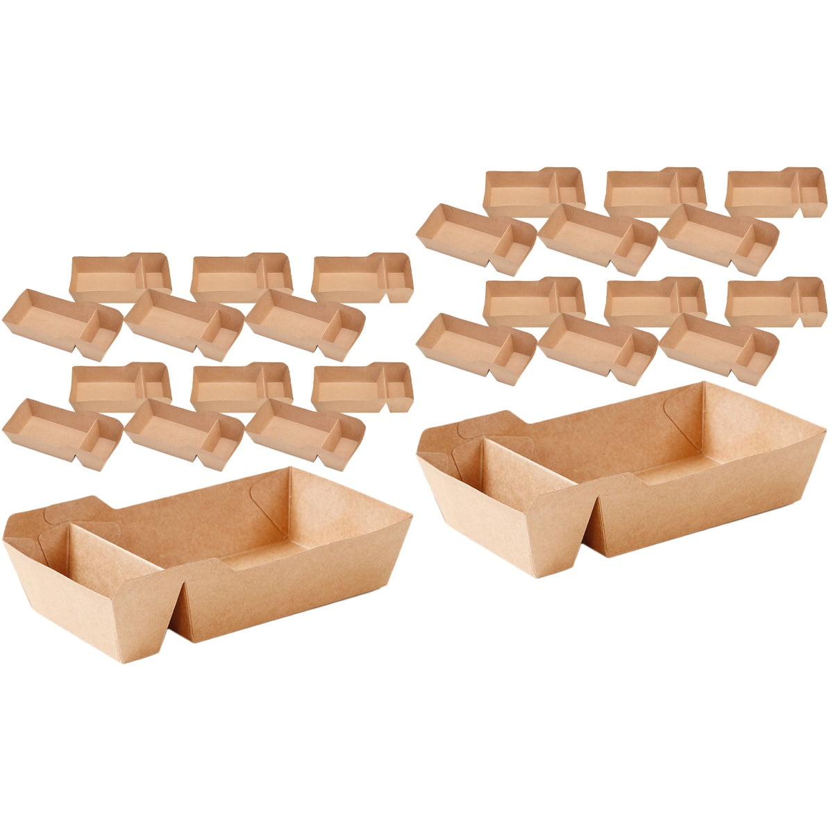 Kraft Paper Snack Box 100 Pcs Takeout Containers Bakery Boxes French