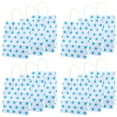 thumbnail image 1 of Kraft Paper Star Printed Bags with Handles Food Storage Tote Bags Rectangle Deep Sky Blue 30x16x0.2cm, 1 of 5