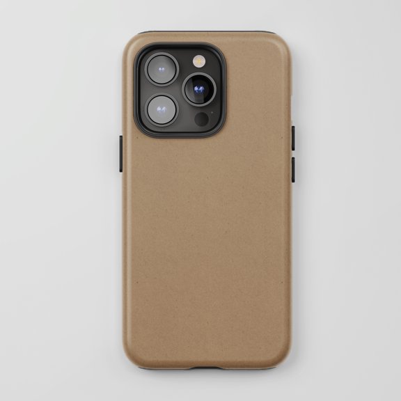 Kraft Paper Texture For All iPhone Series Tough Phone Case Minimalist Tan