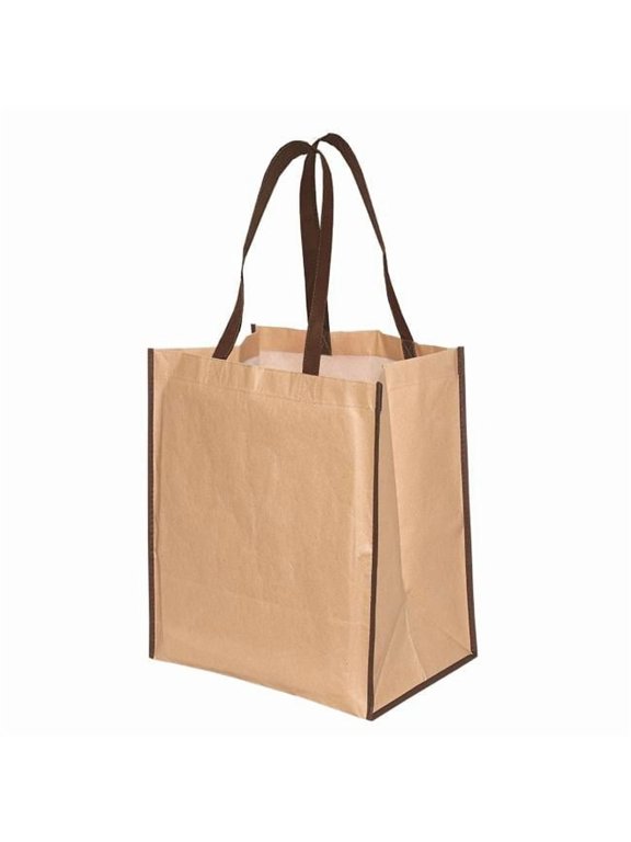 Kraft Paper Tote - Natural with Brown Handles