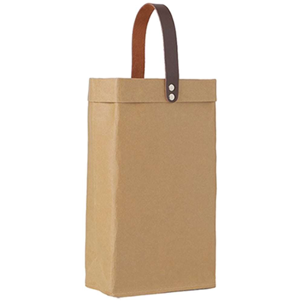 Kraft Paper Wine Bag Gift Packaging Bags Leather Wrapping Bottle Pouch ...