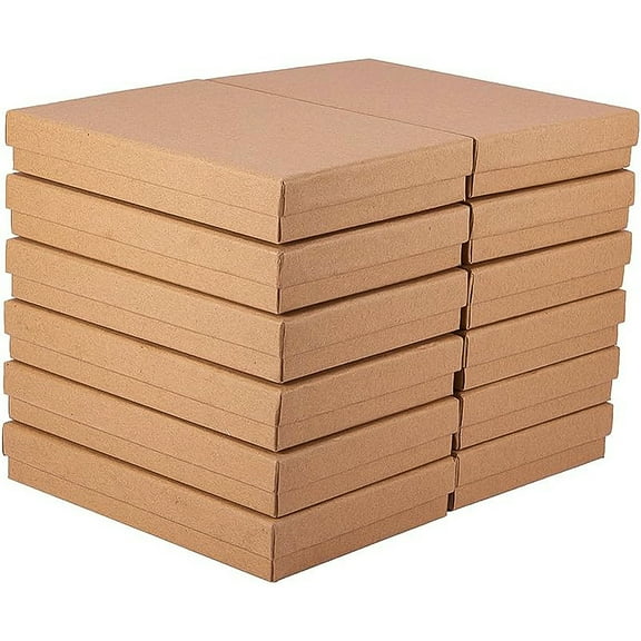 Kraft Paper box with Sponge Mat Rectangle BurlyWood 180x125x30mm