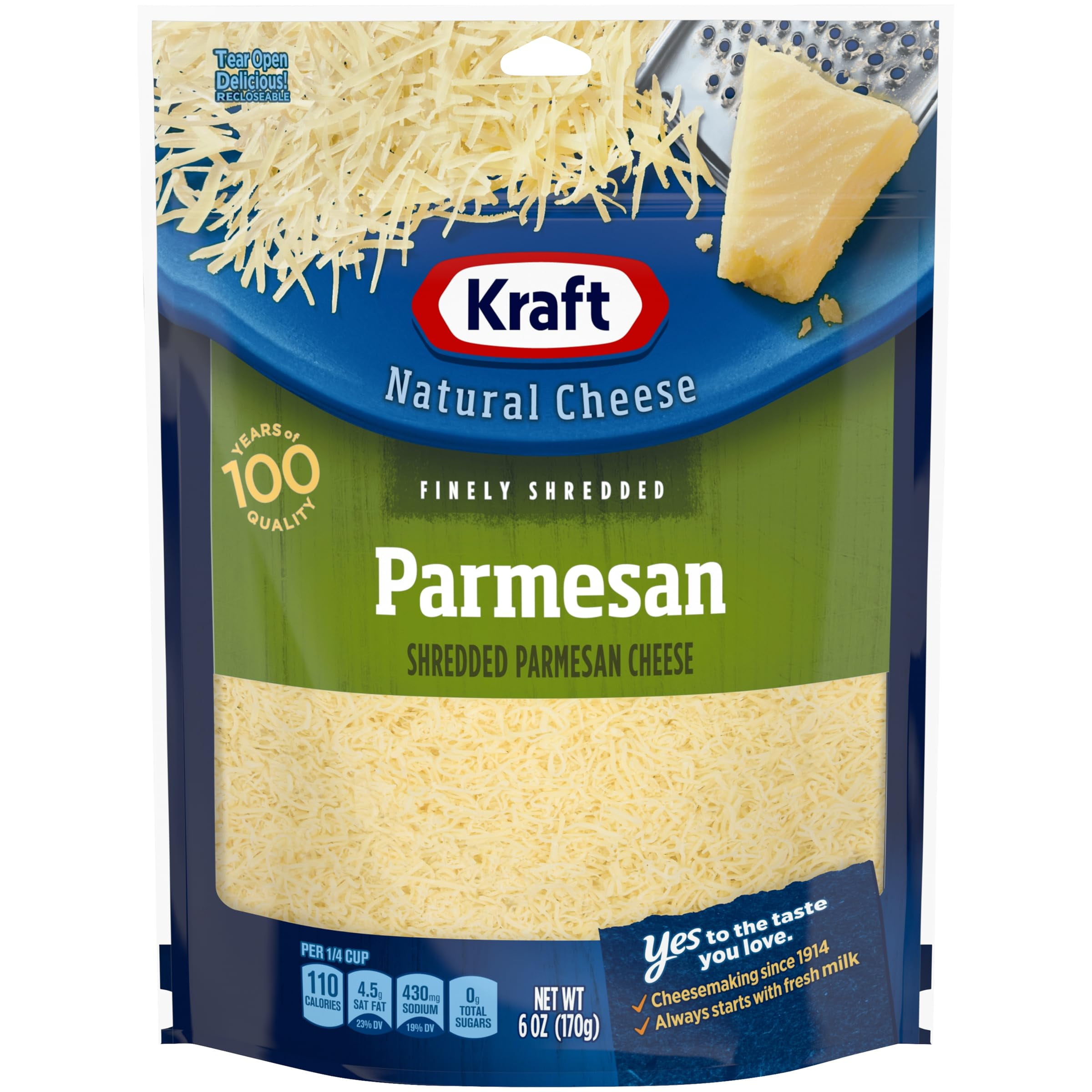 Kraft Parmesan Finely Shredded Cheese, 6oz (Refrigerated)