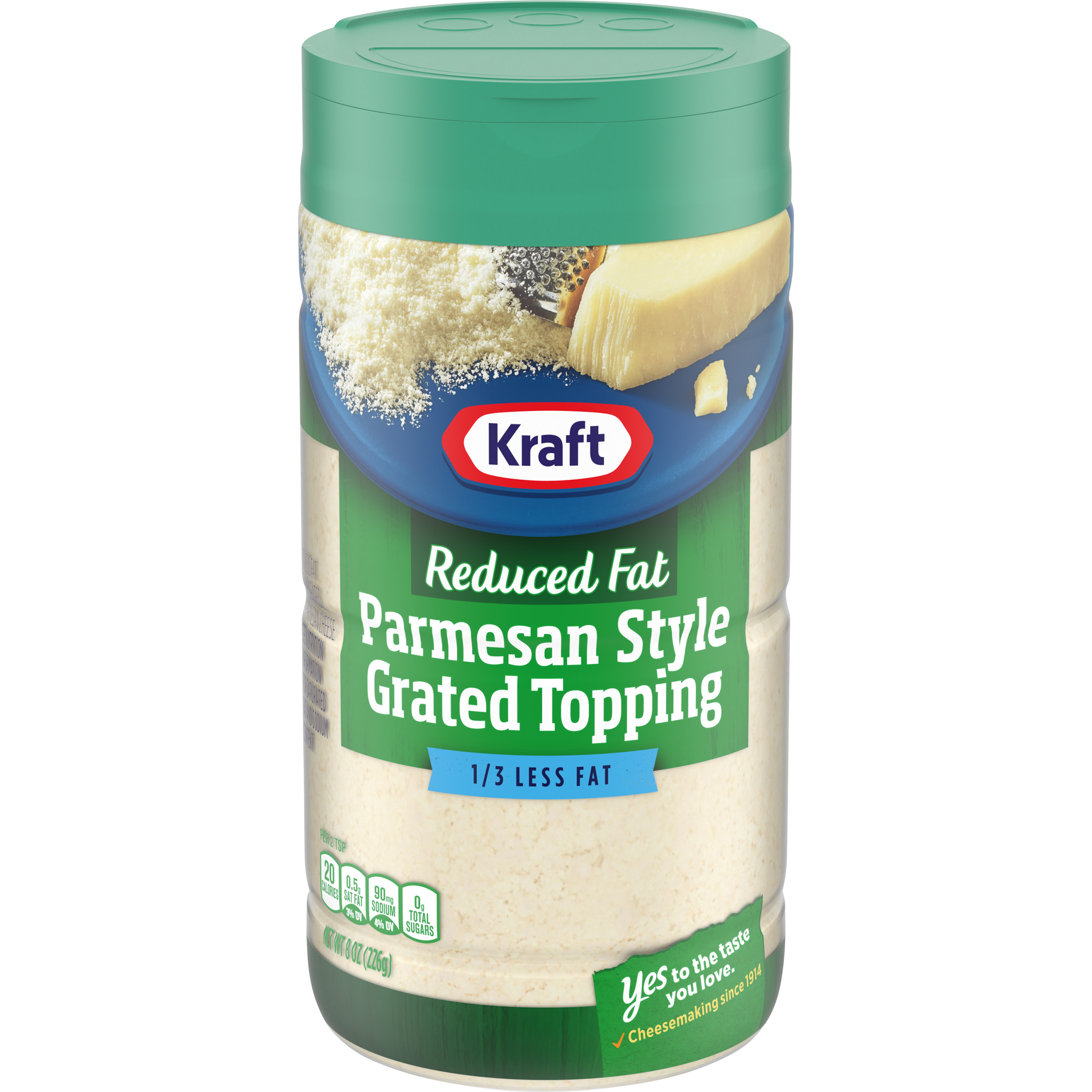 Kraft Parmesan Style Reduced Fat Grated Cheese Topping, 8 oz Shaker - image 1 of 8