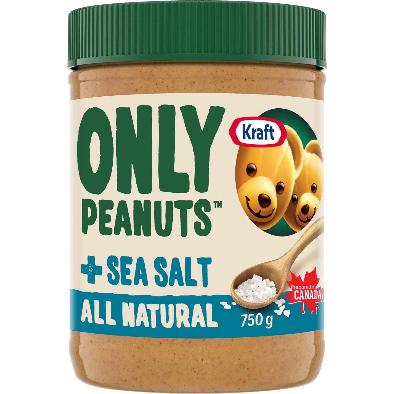 Kraft All Natural Peanut Butter with Sea Salt - 750g (26.5oz) | Creamy & Pure Peanut Butter