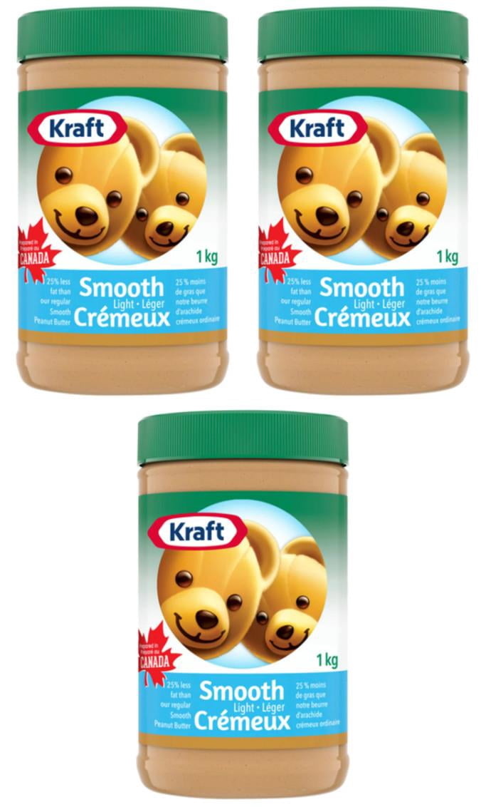 Kraft Peanut Butter Smooth Light 1kg (3 Pack)