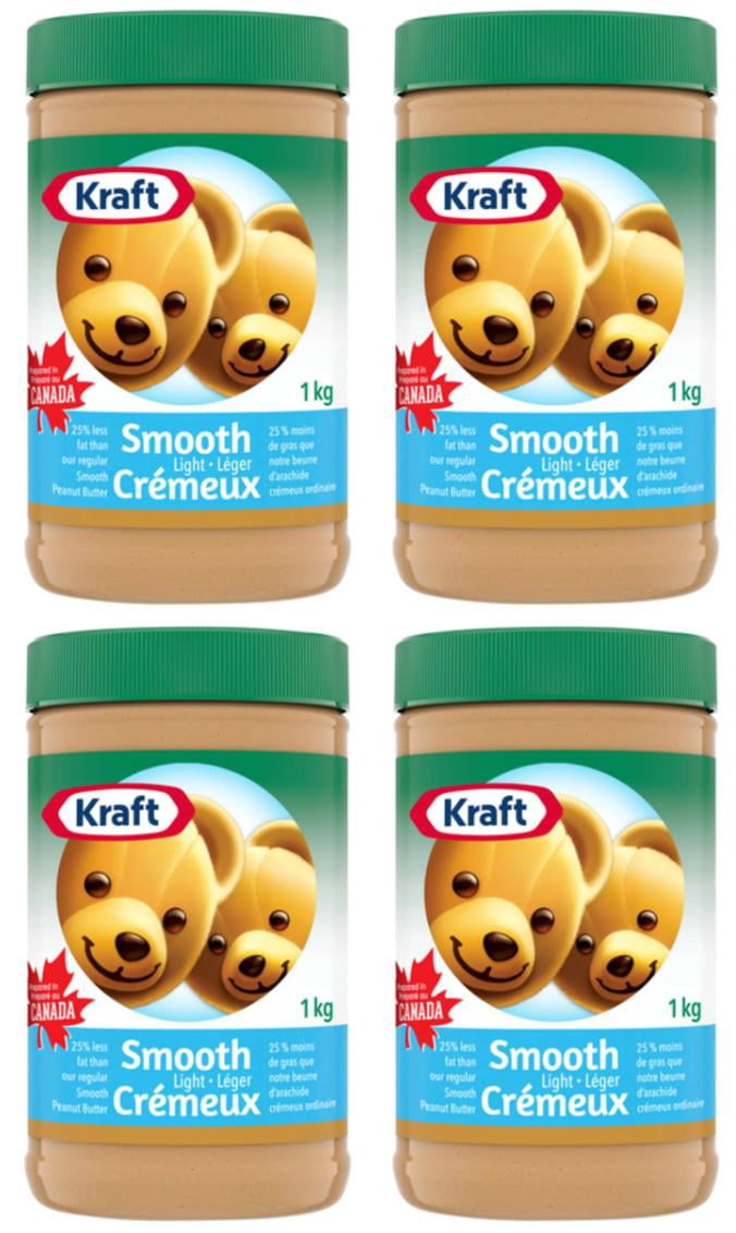 Kraft Peanut Butter Smooth Light 1kg (4 Pack)