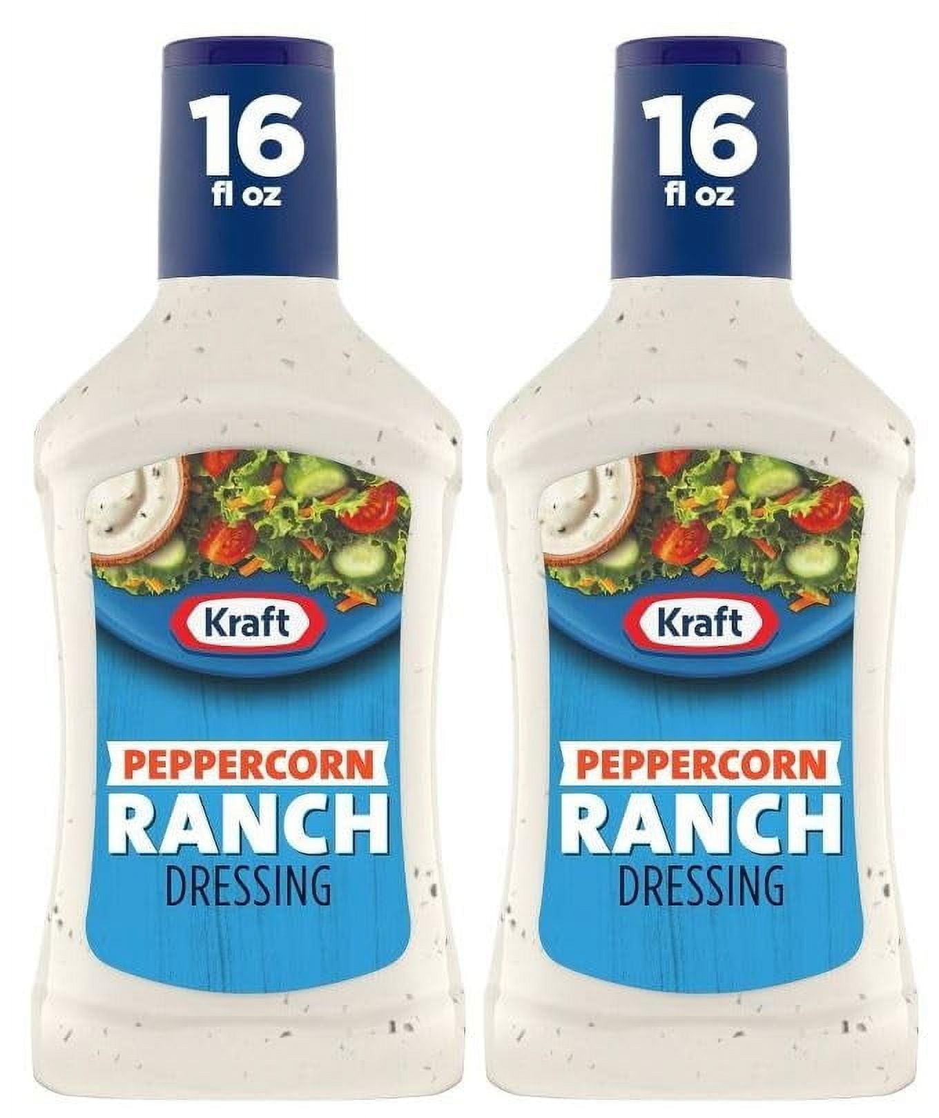 Kraft Peppercorn Ranch Salad Dressing, Creamy Spicy, 16 fl oz Bottles, Pack  of 2 - Walmart.com