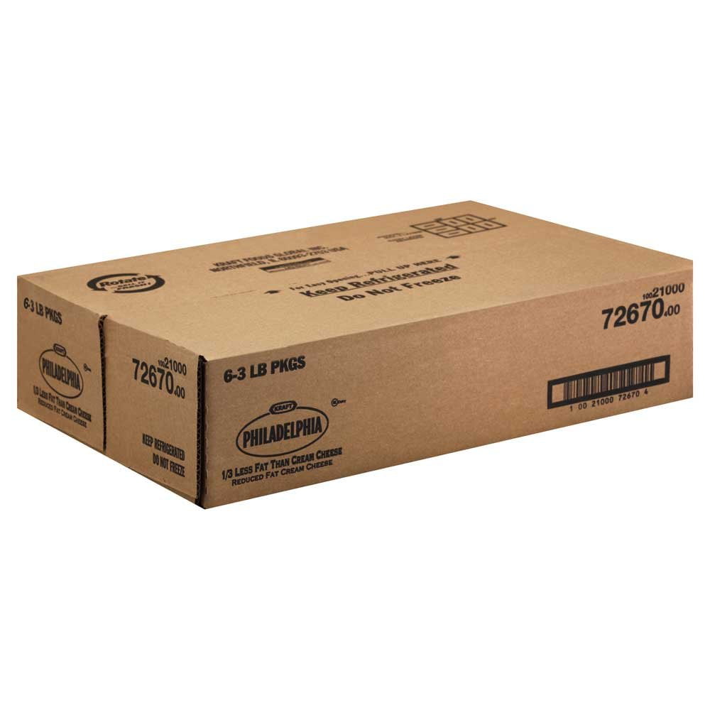 Kraft Philadelphia Light Cream Cheese Tub, 3 Pound 6 per case