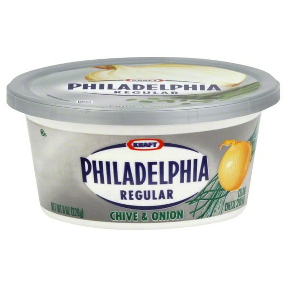 Kraft Philadelphia Regular Chive & Onion Cream Cheese Spread, 8 Oz.