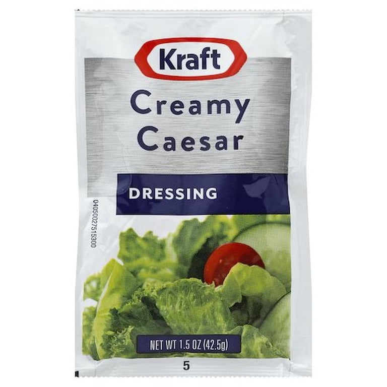 Kraft Creamy Caesar Dressing, Individual Packs, 1.5 Ounce -- 60 per Case - Walmart.com Kraft Creamy Caesar Dressing, Individual Packs, 1.5 Ounce -- 60 per Case - Walmart.com