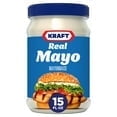 Kraft Real Mayo Creamy & Smooth Mayonnaise 15 fl oz Jar (Pack of 4)