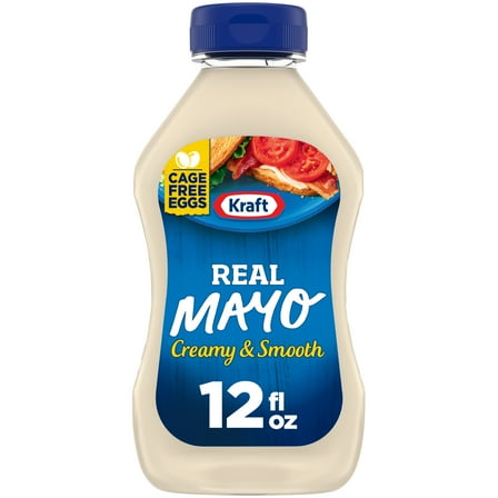 Kraft Real Mayo Creamy & Smooth Mayonnaise, 12 fl oz Bottle
