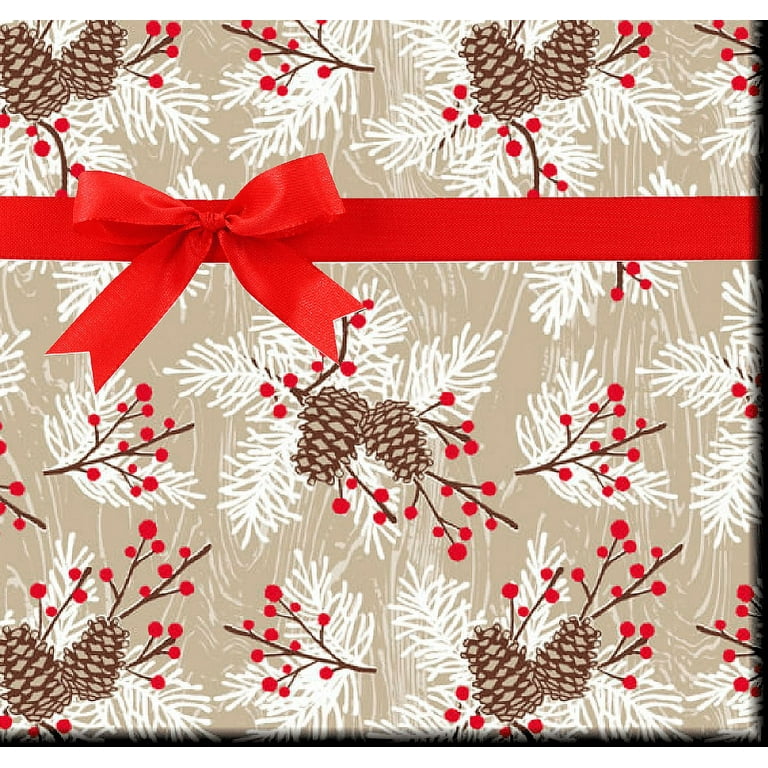 Pine Kraft Gift Wrap Christmas Wrapping Paper Kraft Holiday Wrap